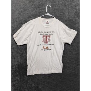 Vintage Texas A&M University t.u. Brain on Drugs Parody T-Shirt XL Fruit of Loom